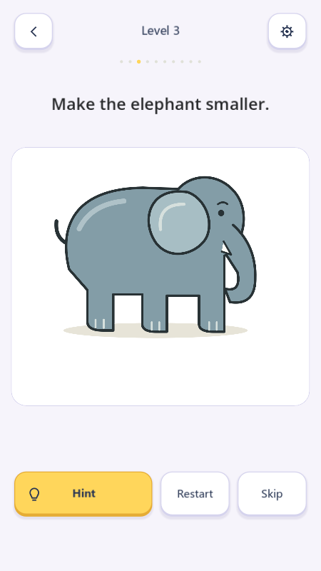 Actual level 3 screen: make the elephant smaller